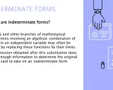 Formas indeterminadas en cálculo. Ilustración de manos analizando gráficos y diagramas, representando operaciones con infinito.