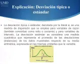 Gráfico de la distribución normal, mostrando el símbolo de desviación típica (sigma) y la media (mu).