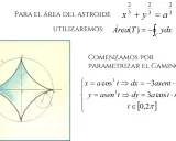 Gráfica de un asteroide y su área, usando el teorema de Green para calcularla.