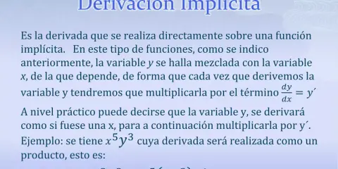 Ejemplo de derivación implícita: se explica cómo derivar funciones donde las variables están mezcladas, mostrando un ejemplo práctico con la expresión 5x²y³ + x⁵(3y²)y'.