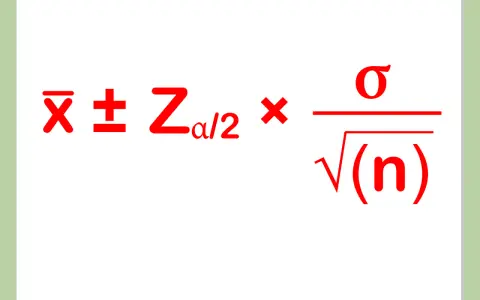 Fórmula para calcular el intervalo de confianza para la media: $\bar{x} \pm Z_{\alpha/2} \times \frac{\sigma}{\sqrt{n}}$.