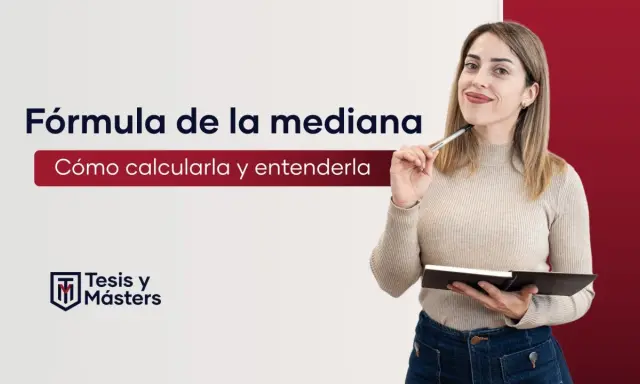 Mujer pensativa con bolígrafo y cuaderno, explicando cómo se calcula la mediana.